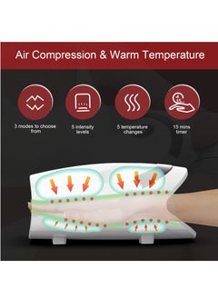 SYOSI Hand Massager Wireless Hand Massager With Heat, Compression, Rechargeable Cordless Electric Massager For Arthritis, Wrist, Palm, Numbness, Finger Pain Relief (White)  - Image 3