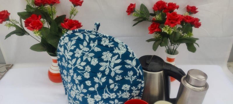 Malan Bai Mandala Tea Cozy Cover Hand Block Winter Hand Block Tea Kettle Warmer Pot Cover Hot Coffee Cover Handamde Kitchen Décor Brand: Malan Bai (Pattern 10) - Image 3