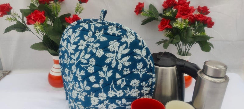 Malan Bai Mandala Tea Cozy Cover Hand Block Winter Hand Block Tea Kettle Warmer Pot Cover Hot Coffee Cover Handamde Kitchen Décor Brand: Malan Bai (Pattern 10) - Image 5