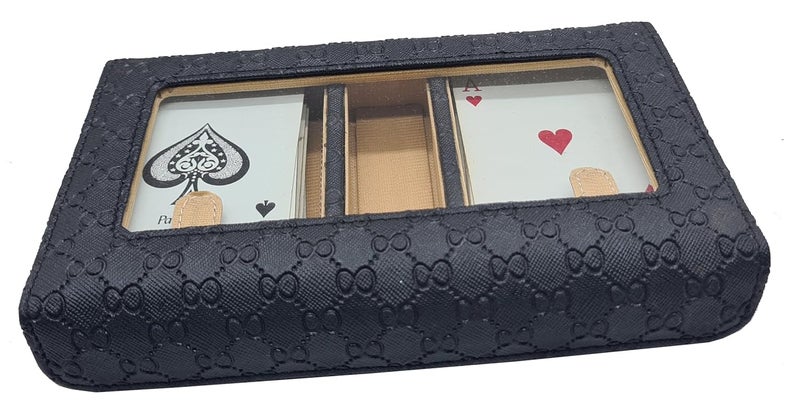 THE CASE Faux Leather Playing Card Box with Transparent Window/2 Card slot/Size-12 x 18.5 x 3 cm/Easy to Carry/Attractive & Presentable - Image 5