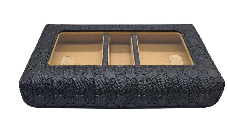 THE CASE Faux Leather Playing Card Box with Transparent Window/2 Card slot/Size-12 x 18.5 x 3 cm/Easy to Carry/Attractive & Presentable - Image 1