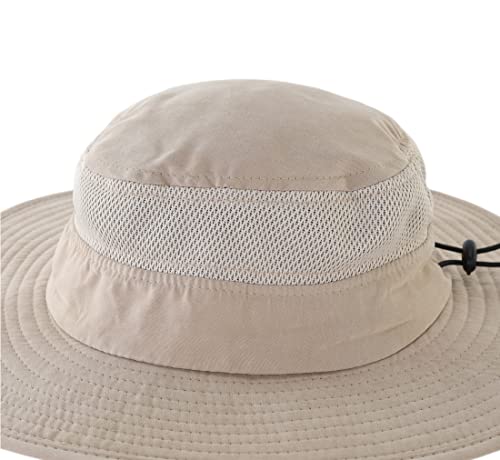 Connectyle Little Boys Girls UPF 50+ Sun Hat Kids Outdoor Wide Brim Bucket Safari Hat for Fishing Hiking Boating Deep Khaki - Image 2