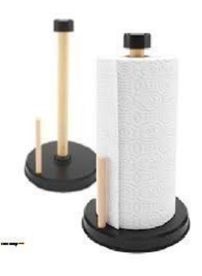 بروماس حامل مناشف بمقبض خشبي من سيوود – حامل مناشف ورقية على سطح الطاولة