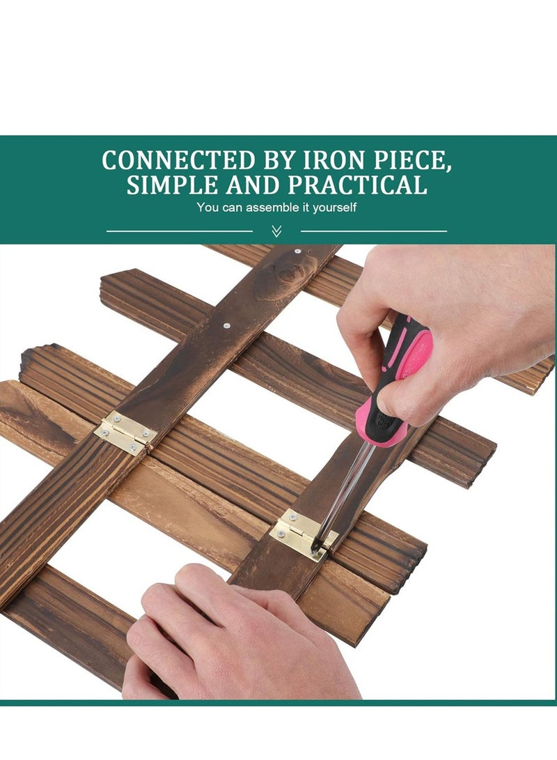 ألواح سياج حديقة خشبية - حواف متشابكة بطول 120 سم لأحواض الزهور والحدائق، حدود خارجية مزخرفة من الخشب الصلب، مقاومة للرطوبة والأشعة فوق البنفسجية، مثالية للمناظر الطبيعية والتقسيم - Image 3