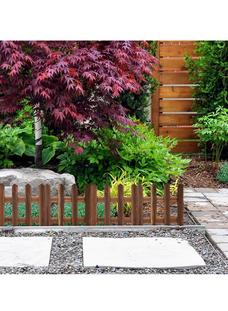 ألواح سياج حديقة خشبية - حواف متشابكة بطول 120 سم لأحواض الزهور والحدائق، حدود خارجية مزخرفة من الخشب الصلب، مقاومة للرطوبة والأشعة فوق البنفسجية، مثالية للمناظر الطبيعية والتقسيم - Image 5