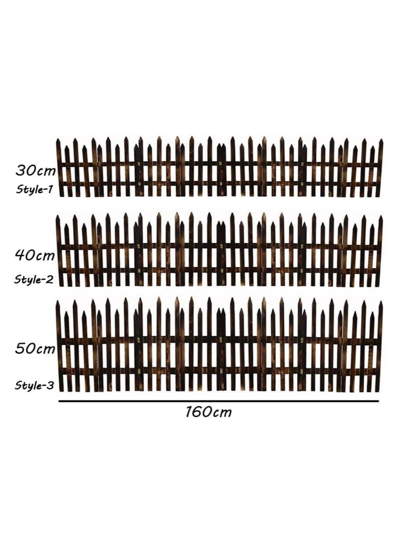 ألواح سياج حديقة خشبية - حواف متشابكة بطول 120 سم لأحواض الزهور والحدائق، حدود خارجية مزخرفة من الخشب الصلب، مقاومة للرطوبة والأشعة فوق البنفسجية، مثالية للمناظر الطبيعية والتقسيم - Image 2
