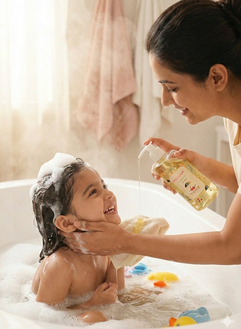Roots & Glow Kids Body Wash – 350ml Pomegranate Gentle Shower Gel for Children – Nourishing Paraben-Free Formula – Safe for Sensitive Skin – Daily Use Pump Dispenser – Roots & Glow - Image 2