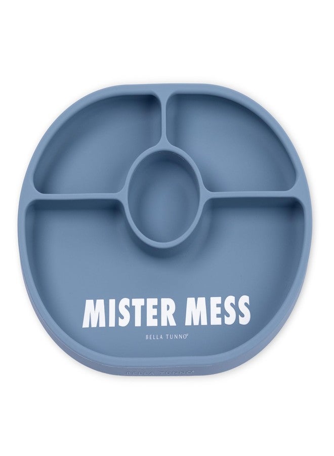 Bella Tunno Suction Plate for Babies & Toddlers, Self-Feeding Dish for Baby Led Weaning, Silicone Divided Plate, Sticks to Highchair Trays & Tables, Microwave & Dishwasher Safe, Mister Mess - Image 1