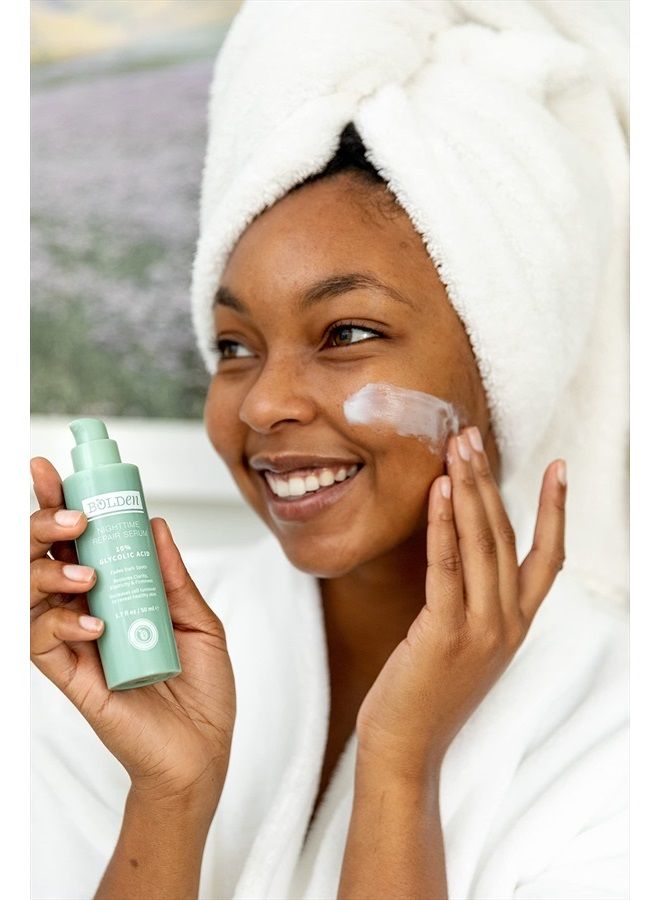 Bolden Glycolic Acid Serum | A Nighttime Repair Serum with 10% Glycolic Acid | Fades Dark Spots & Discolorations to Reveal Clear & Healthy Skin | (1.7 Fl Oz) - Image 2
