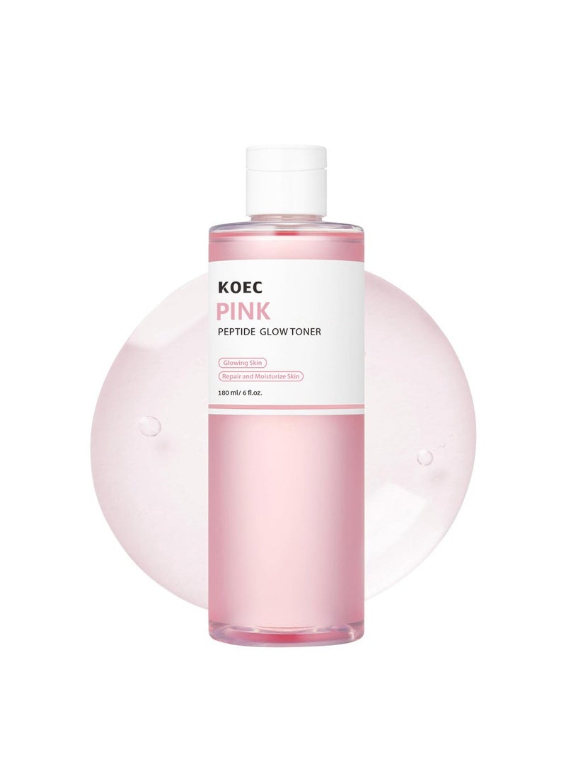ك أو إي سي تونر ببتيد وردي - تونر وردي متوهج لتعزيز البشرة وتهدئتها وتوحيد لونها وإصلاحها وترطيبها لجميع أنواع البشرة، 180 مل - Image 1