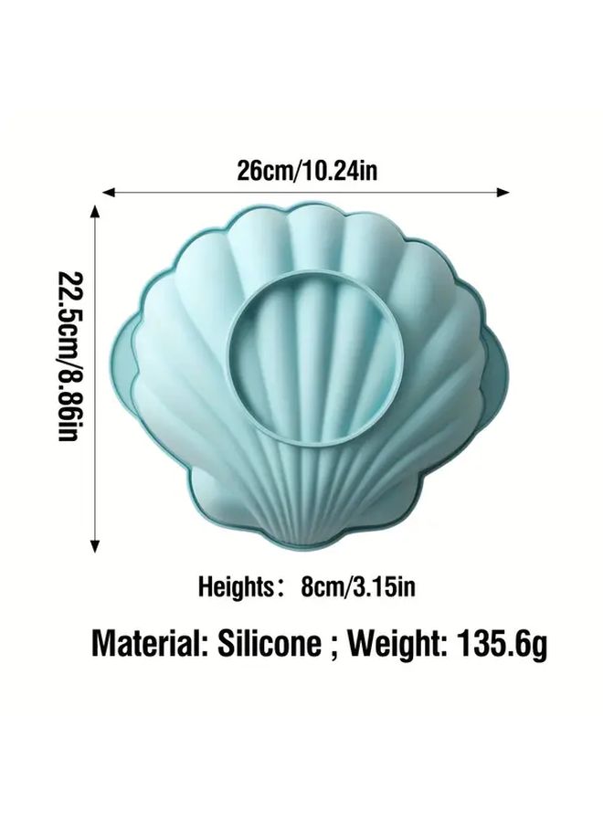 Grey Large Silicone Scallop Shell Cake Mold Double Ear Design Nonstick Reusable - Image 3