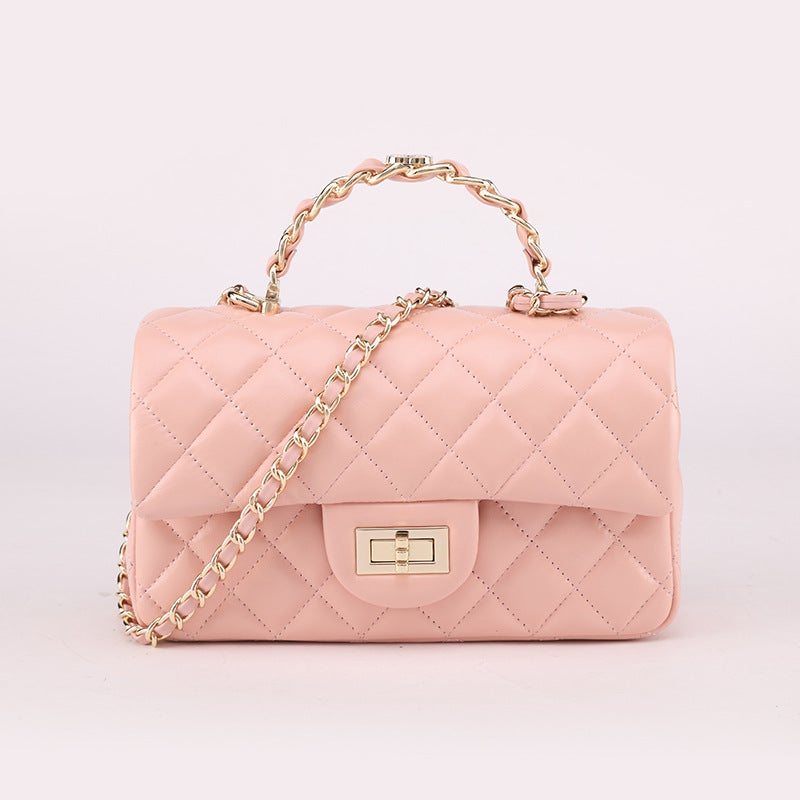 Style Small Fragrant Style Rhombus Chain Diagonal Small Square Bag Jelly Sweet And Cute Ladies Mobile Phone Bag - Image 1