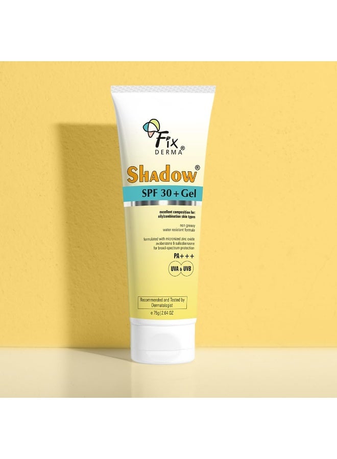 FIXDERMA Shadow Sunscreen Gel SPF 30+ PA+++ | Sunscreen for Oily Skin | Sunscreen SPF 30 | Sunscreen for Body and Face | UVA/UVB Protection | Sunscreen for Women and Men - 75g (Pack of 2) - Image 2