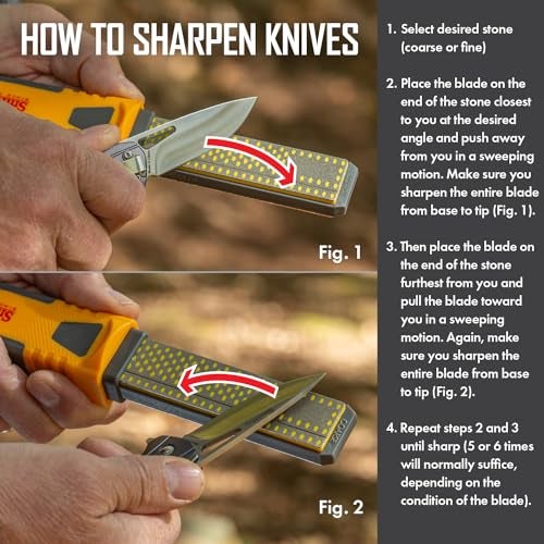 Smith's DCS4 4” Diamond Combination Sharpener - Double Sided Stone - Outdoor Field Knife Sharpener - Fish Hook & Pointed Tools Micro Sharpener - Lightweight, Compact, Handheld - Image 4