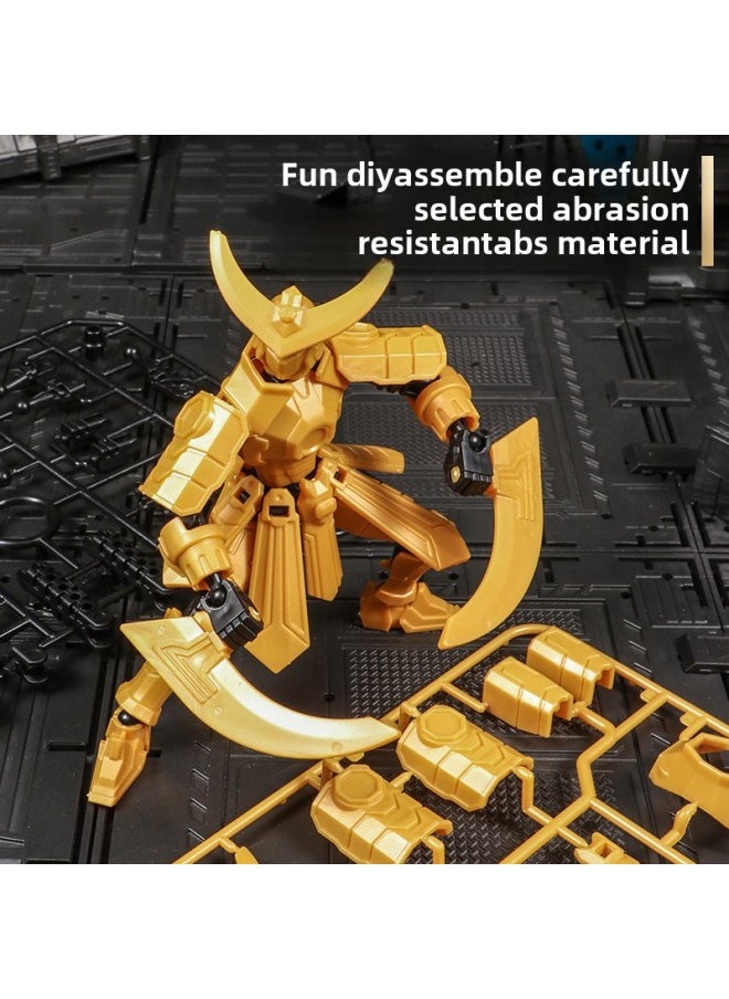 Mo Mecha Lucky Doll 13 Joints Movable 3D Printed Doll Toy 3Rd Generation Dummy Doll Solution-Color:Cyan Ink Mecha