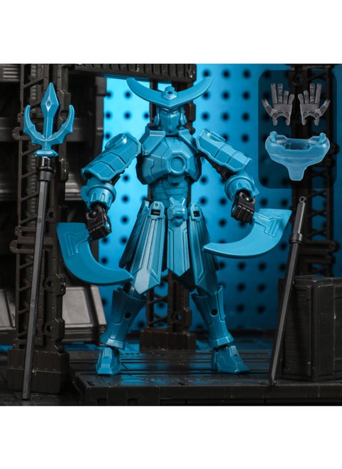 Mo Mecha Lucky Doll 13 Joints Movable 3D Printed Doll Toy 3Rd Generation Dummy Doll Solution-Color:Cyan Ink Mecha