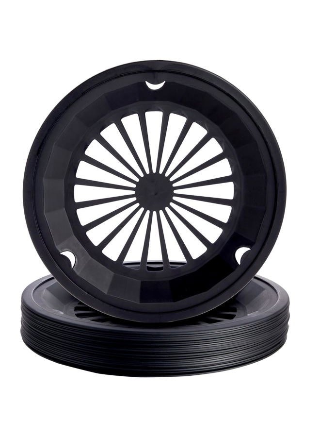 Juvale Plastic Paper Plate Holders Reusable - Black, Medium (Fits 9-Inch), Pack of 20 - Support Rings with Snap-In Grooves, Stability for Picnic & Party - Image 1