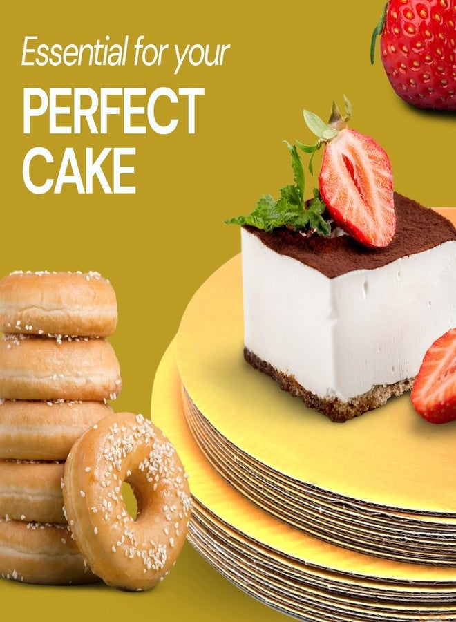 Papyrus 8-Inch Gold Cake Base Round | Decorative Cake Cardboard for Baking & Display | 10-Pack Thick MDF Cake Circles | Sturdy Disposable Base for Birthday, Wedding & Celebration Cakes - Image 5