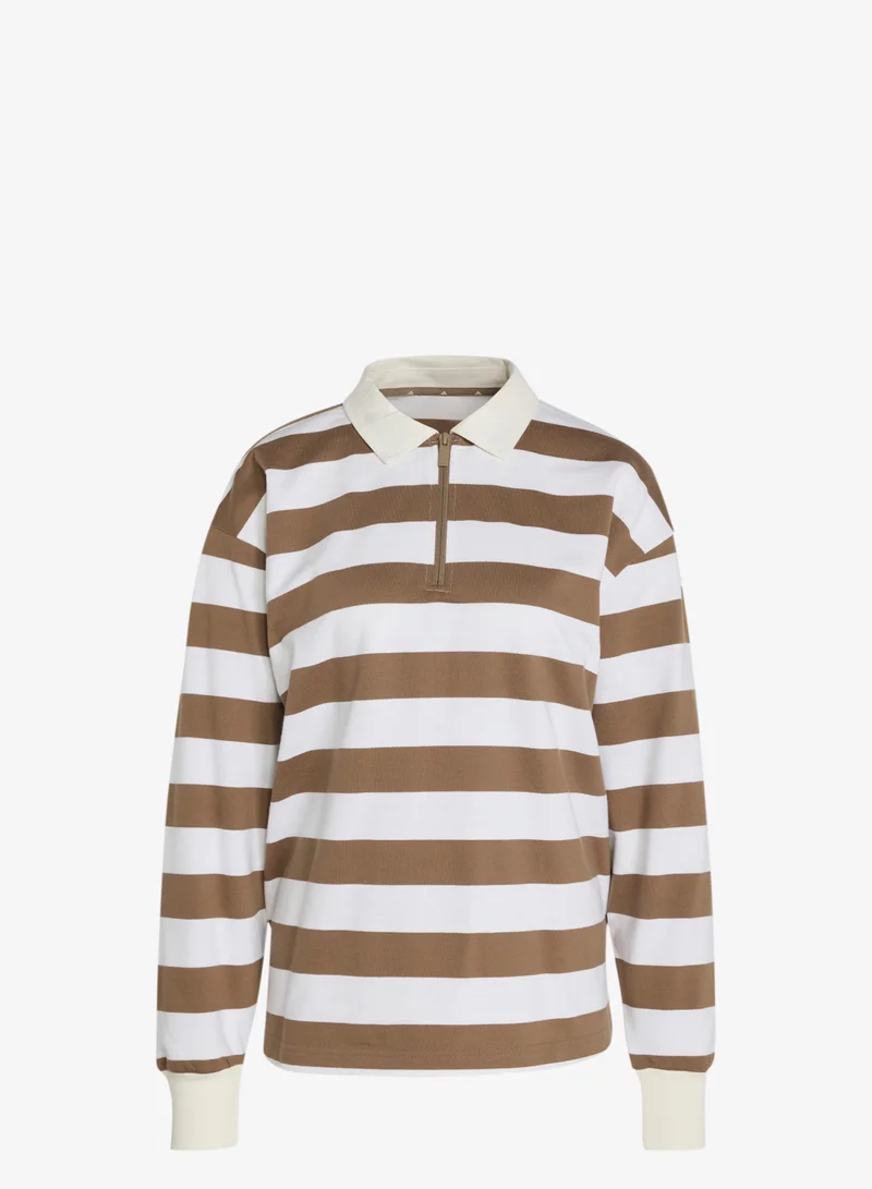 اديداس قميص البولو Essentials Contemporary French Terry طويل الأكمام.