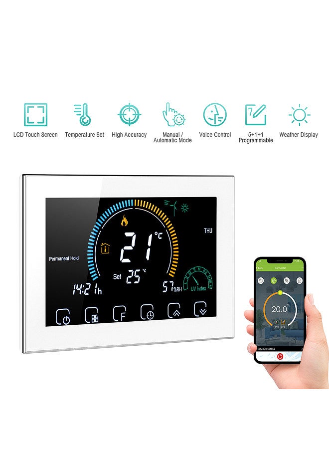 Generic 95-240V Wi-Fi Smart Programmable Thermostat 5+1+1 Six Periods Voice APP Control Backlight LCD Water/ Gas Boiler Heating Thermoregulator  - Image 3