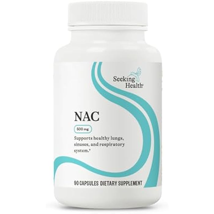 Seeking Health NAC | 500 mg N-Acetyl-L-Cysteine | Powerful Detoxifying Action| 90 Easy-To-Swallow Capsules | Free of Common Allergens | Seeking Health - Image 1