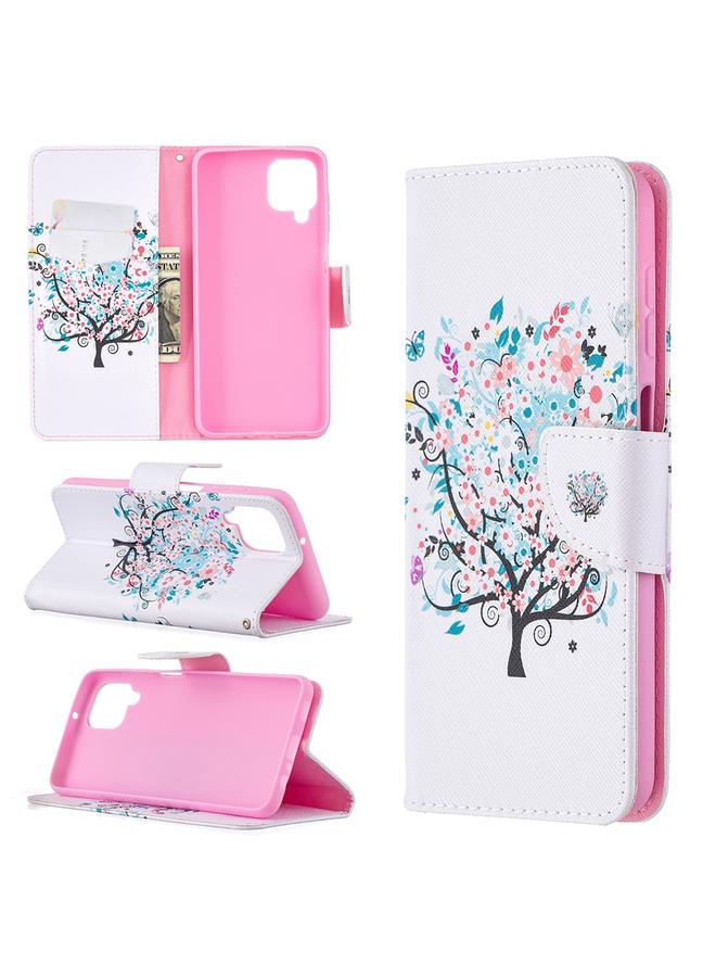 S-TOP Case For Samsung Galaxy A12 Colored Drawing Pattern Horizontal Flip Leather Case with Holder & Card Slots & Wallet - Image 1