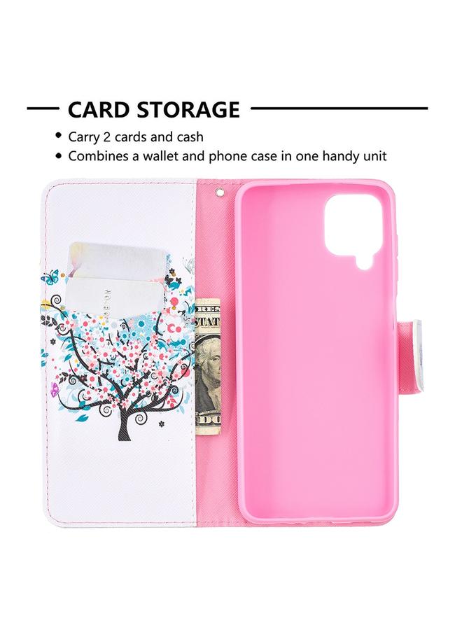 S-TOP Case For Samsung Galaxy A12 Colored Drawing Pattern Horizontal Flip Leather Case with Holder & Card Slots & Wallet - Image 5