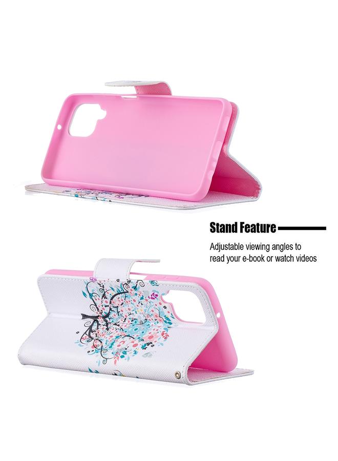 S-TOP Case For Samsung Galaxy A12 Colored Drawing Pattern Horizontal Flip Leather Case with Holder & Card Slots & Wallet - Image 4