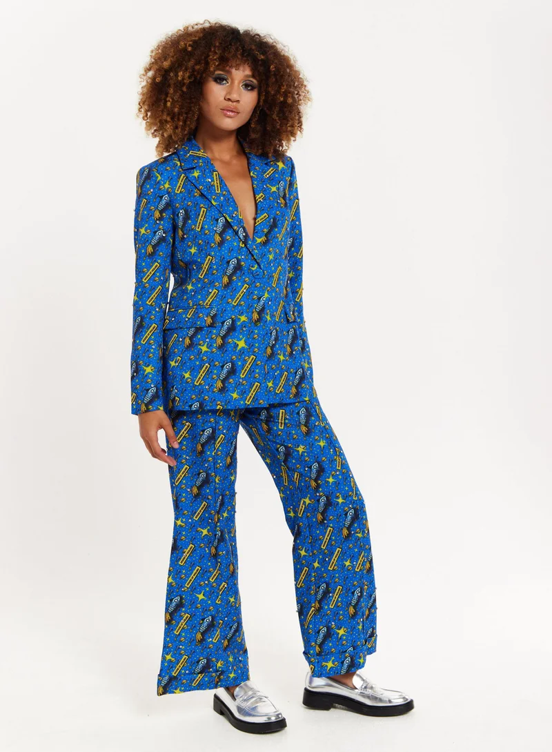 هاوس أوف هولاند بليزر مزين بالماس بطبعة صاروخ