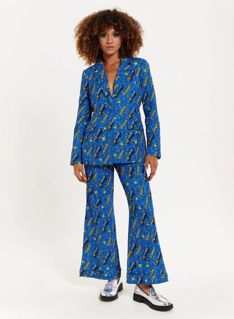 هاوس أوف هولاند بليزر مزين بالماس بطبعة صاروخ