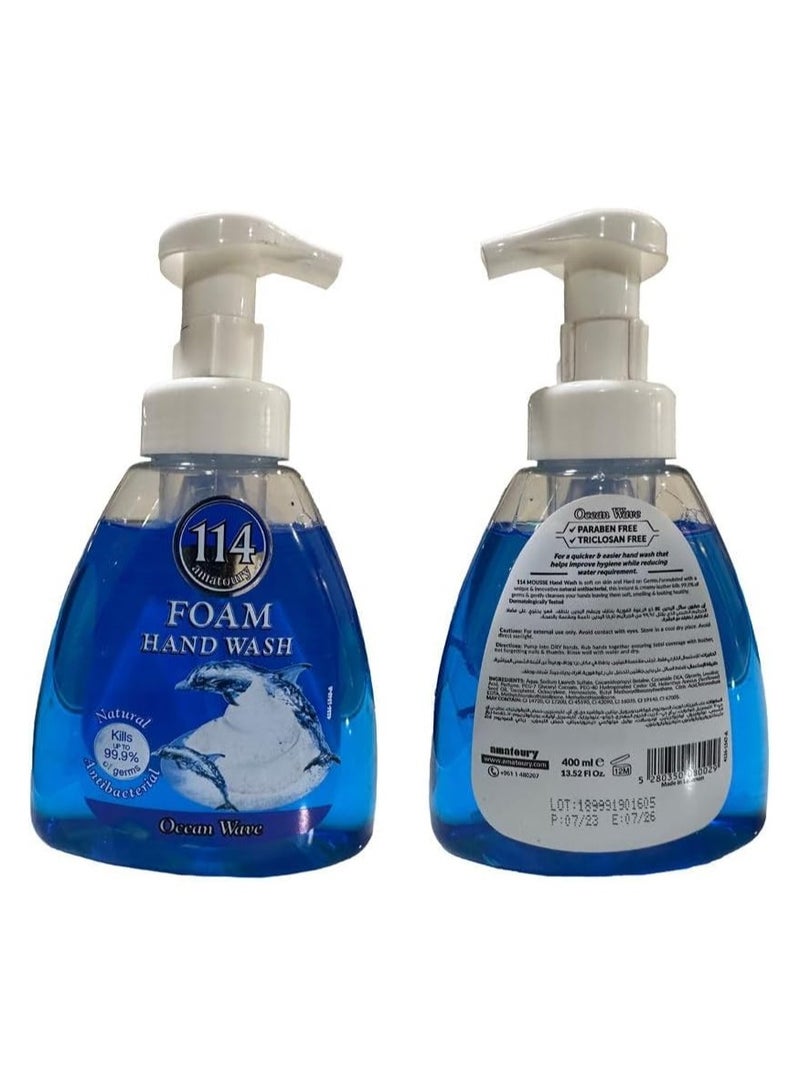 114 Amatoury Amatoury 114 Ocean Wave Foam Hand Wash 400ml – Refreshing & Gentle Liquid Soap