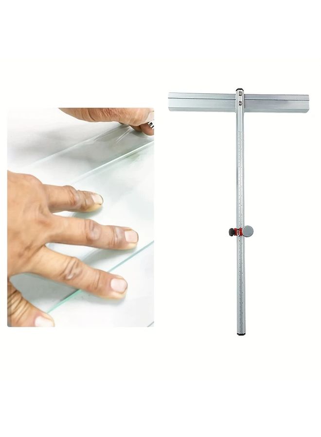 60cm Professional Tile Push Knife Heavy Duty Metal Glass Cutter with Adjustable Blade Ergonomic Handle Safety Lock 1pc for Ceramic Tile Cutting Mirror Shower Enclosures DIY Commercial Home Renovation - Image 5