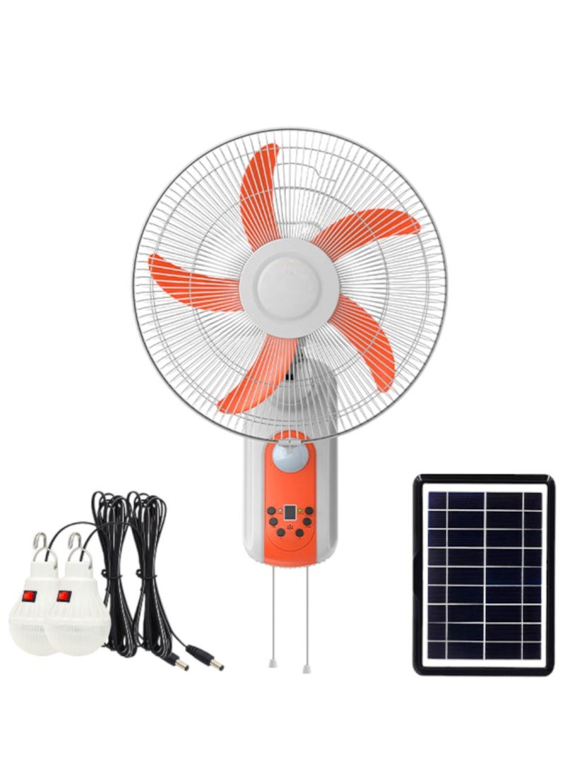 Easy Power - Rechargeable Emergency Solar Wall Fan 16 Inch 5 Blade 9 Speed Ac/Dc Fan With Led Light - Image 1