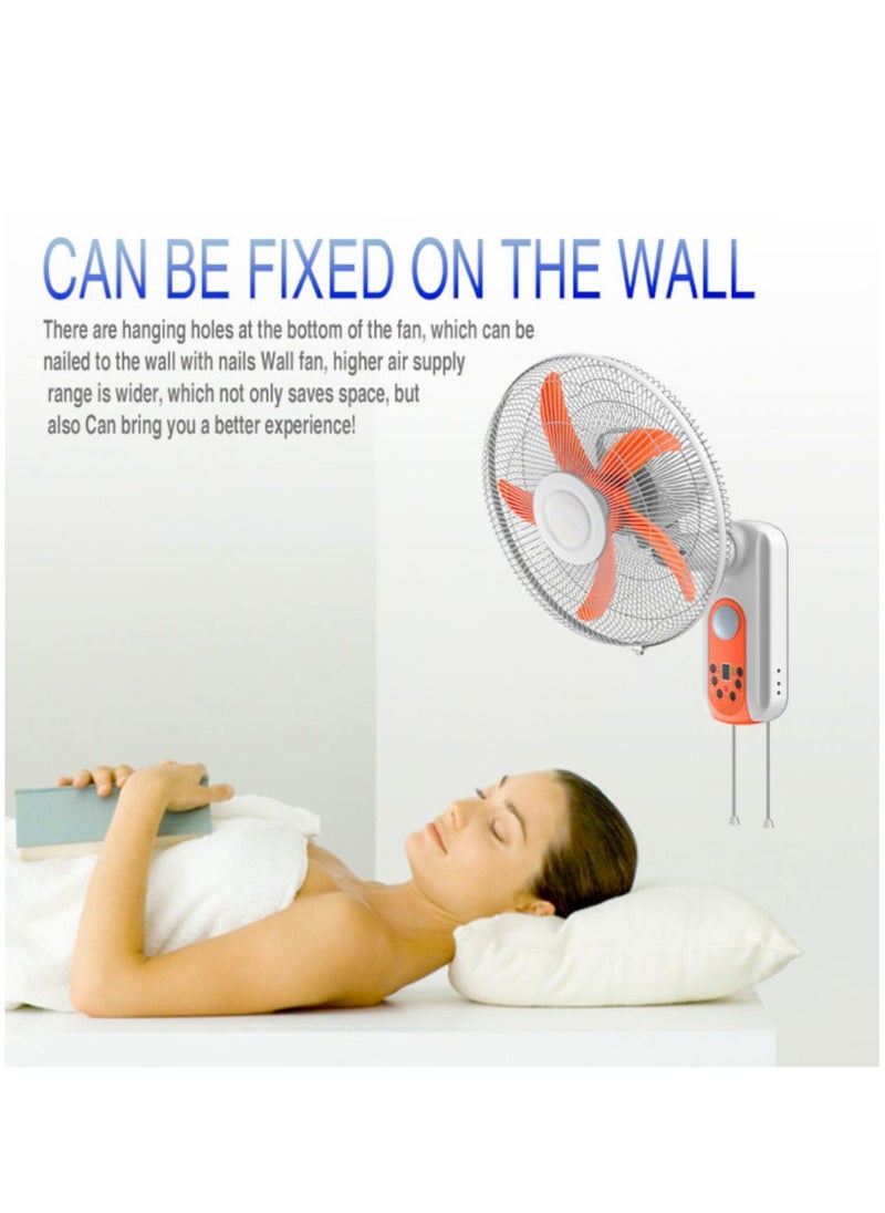 Easy Power - Rechargeable Emergency Solar Wall Fan 16 Inch 5 Blade 9 Speed Ac/Dc Fan With Led Light - Image 1