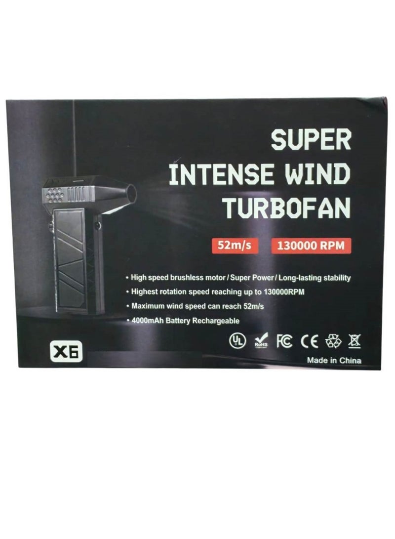 صالون سيستيم مروحة توربينية محمولة فائقة السرعة قابلة لإعادة الشحن موديل X6 - Image 2