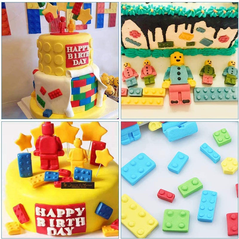 Mivofun Mivofun 3 Pcs Building Block Moulds, Silicone Building Brick Molds, 12 Kinds of Shapes, Ice Cube Candy Moulds, for chrldren Baking Minifigure, Building Block Themes, Party(Random Color) - Image 4