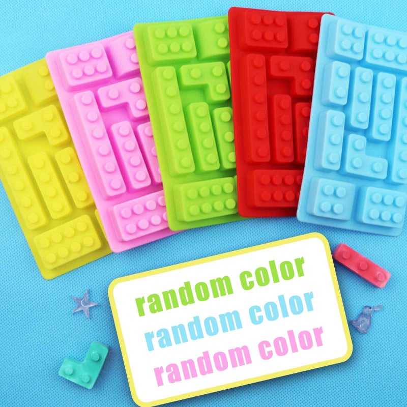 Mivofun Mivofun 3 Pcs Building Block Moulds, Silicone Building Brick Molds, 12 Kinds of Shapes, Ice Cube Candy Moulds, for chrldren Baking Minifigure, Building Block Themes, Party(Random Color) - Image 5