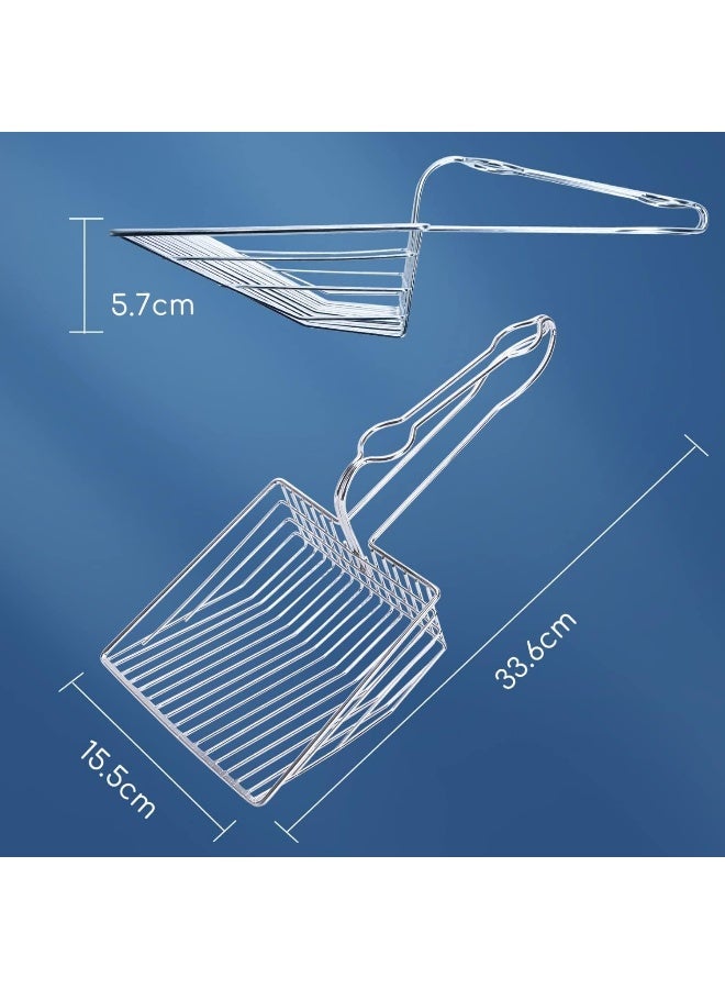Mumoo Bear Metal Cat Litter Scoop, Fast Sifter with Long Handle Deep Shovel Pet Easy Cleaning Tool Non Stick Poop Pickers - Image 5