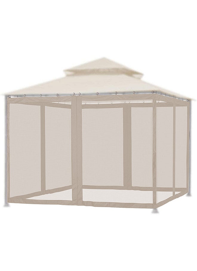 Generic - Mosquito Netting for Patio Canopy Umbrella Screen Netting for Porch Patio and Outdoor Living Spaces 4-Panel Patio Screen Walls with Zipper - Image 1