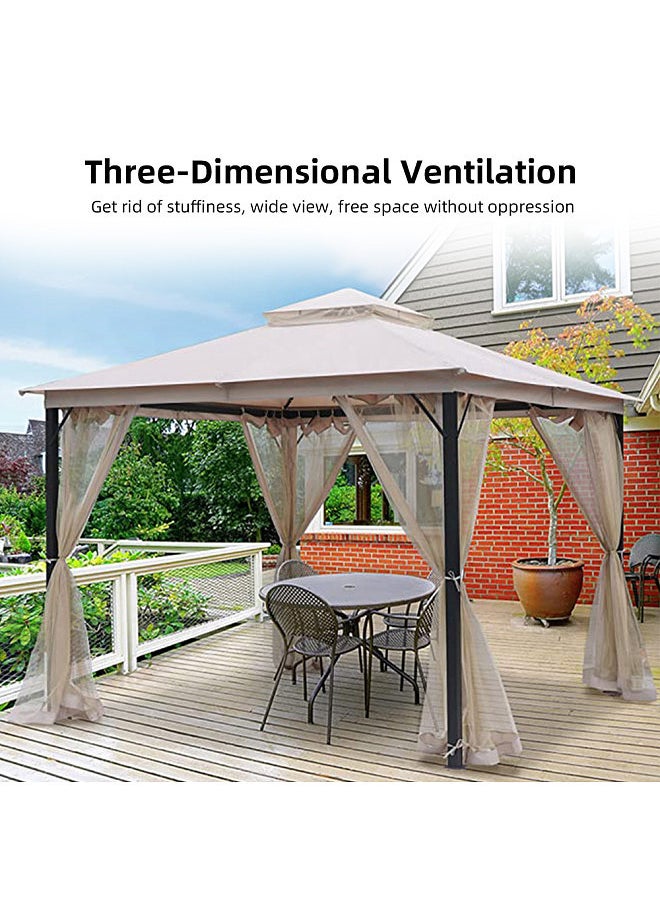 Generic - Mosquito Netting for Patio Canopy Umbrella Screen Netting for Porch Patio and Outdoor Living Spaces 4-Panel Patio Screen Walls with Zipper - Image 1