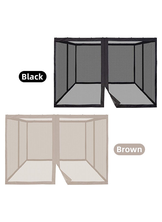 Generic - Mosquito Netting for Patio Canopy Umbrella Screen Netting for Porch Patio and Outdoor Living Spaces 4-Panel Patio Screen Walls with Zipper - Image 1