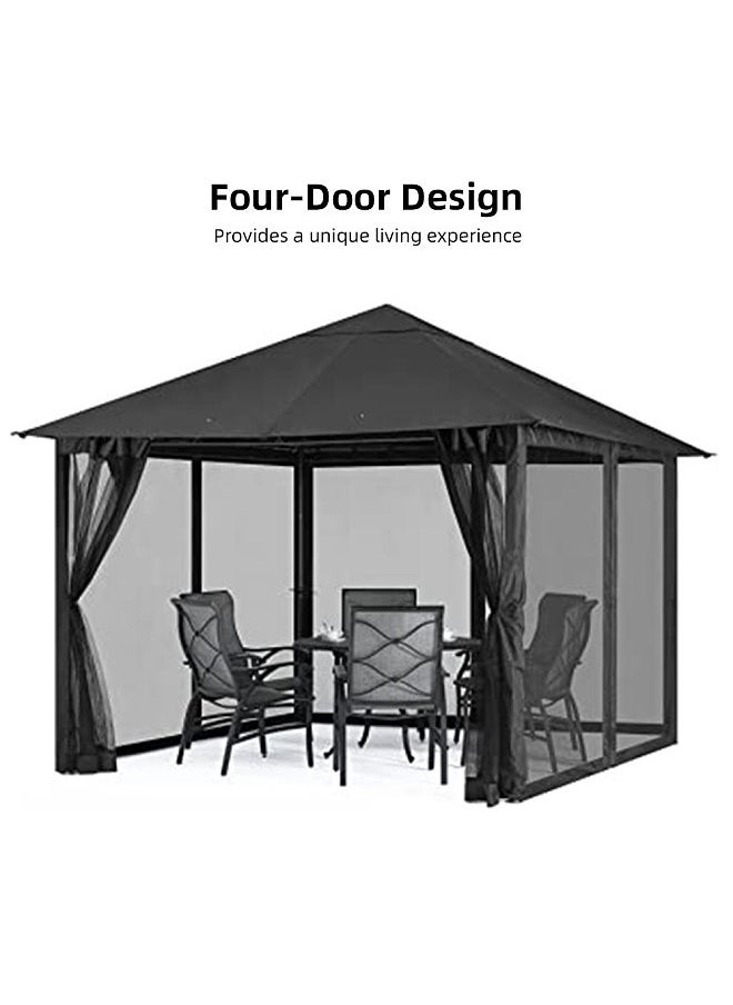 Generic - Mosquito Netting for Patio Canopy Umbrella Screen Netting for Porch Patio and Outdoor Living Spaces 4-Panel Patio Screen Walls with Zipper - Image 1