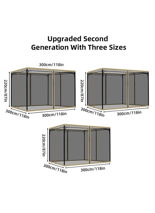 Generic - Mosquito Netting for Patio Canopy Umbrella Screen Netting for Porch Patio and Outdoor Living Spaces 4-Panel Patio Screen Walls with Zipper - Image 1