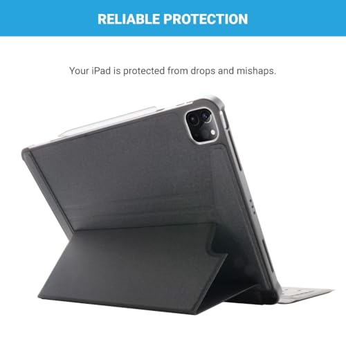 MICROWARE Keyboard Case Compatible iPad Air 13 inch (M2) 2024, iPad Pro 12.9 inch 6th Generation, Magnetically Detachable Keyboard, Large Touchpad, 7-Color Backlit, iPad Cover with Pencil Holder - Image 4
