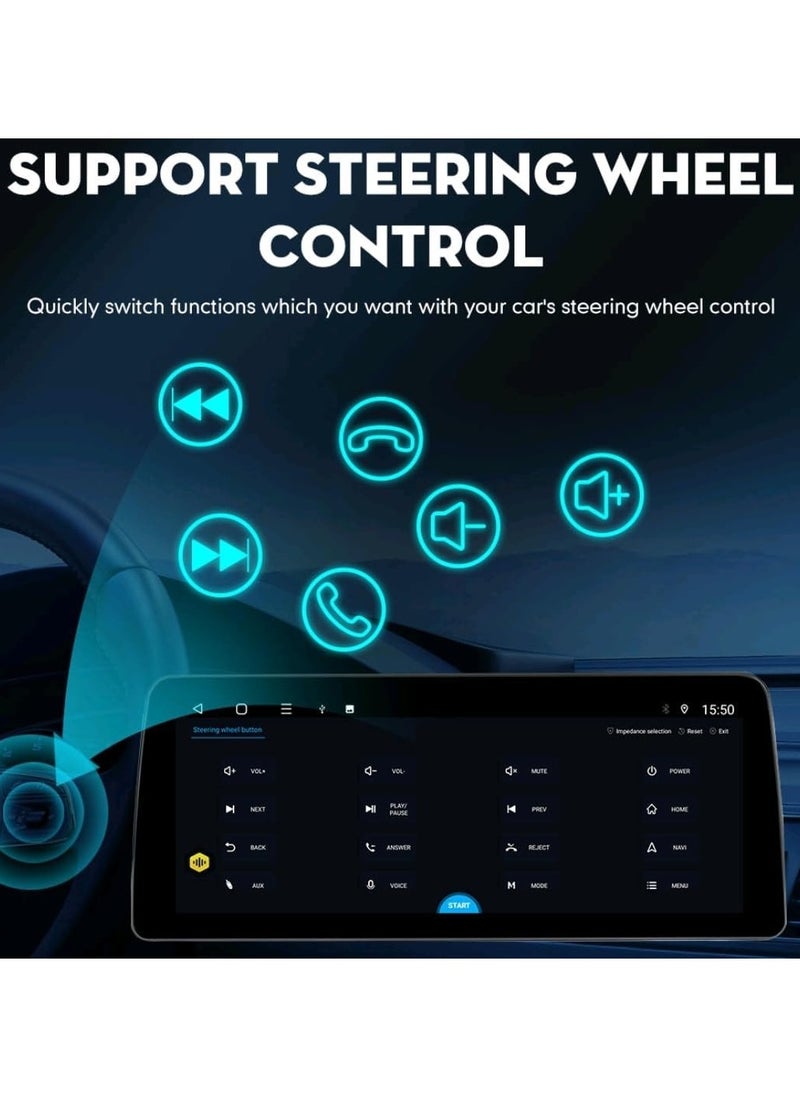 Vierex - Android Car Stereo Screen For Ford Fiesta 4GB Ram 12.3 Inch  Screen Support Apple Carplay Android Auto Wireless USB Bluetooth Navigation Play store AHD Camera included 4G Wifi Fiesta Complete Panel - Image 1