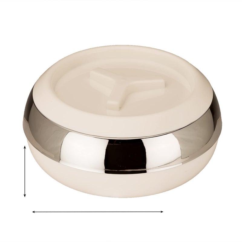 JAYPEE JAYPEE Palazio 800 Ultra Inner Stainless Steel Casserole Pu Insulated Lockable Lid Food Grade Rustproof Hotbox for Kitchen Hot Pot for Rice Stackable Ideal for Gifting Capacity 800 ml White  - Image 2