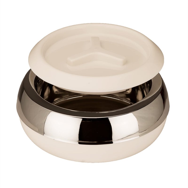JAYPEE JAYPEE Palazio 800 Ultra Inner Stainless Steel Casserole Pu Insulated Lockable Lid Food Grade Rustproof Hotbox for Kitchen Hot Pot for Rice Stackable Ideal for Gifting Capacity 800 ml White  - Image 4