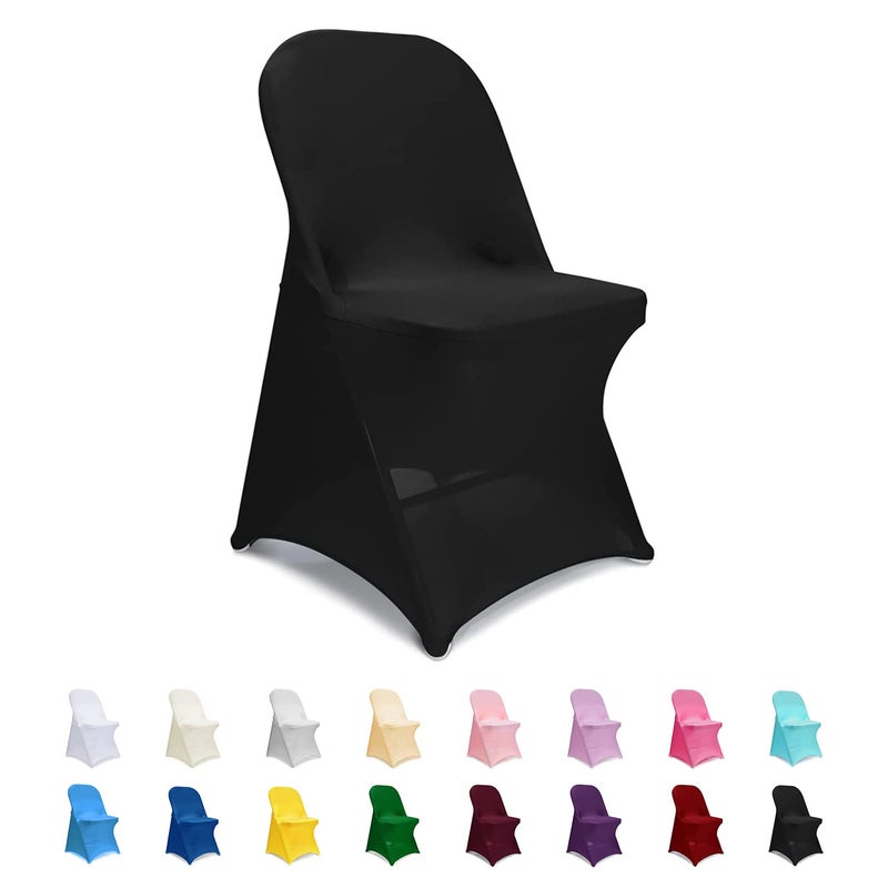 ManMengJi Spandex Folding Chair Covers Lavender Folding Chair Covers 12 PCS Universal Fitted Chair Slipcovers for Wedding Party Banquet Holidays Celebration