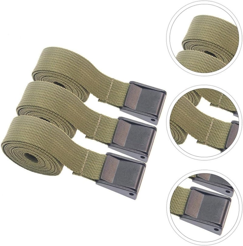 FOMIYES 3pcs Military Green Cargo Fastening Straps with Cam Buckle 25mm X 2.1m Lashing Belts for Luggage Tie and Camping Load Securing - Image 3