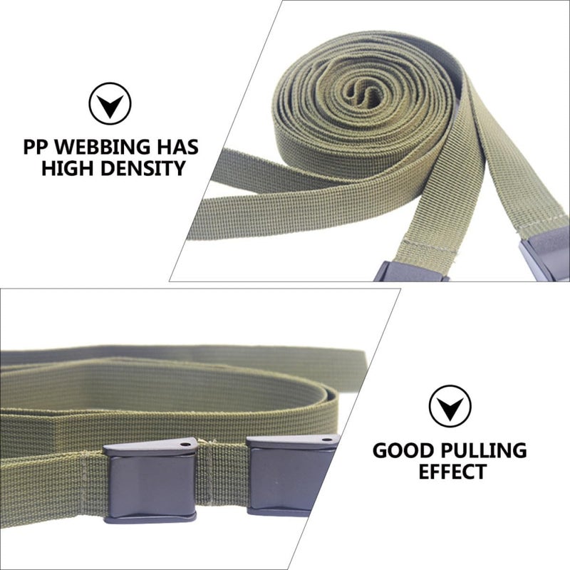 FOMIYES 3pcs Military Green Cargo Fastening Straps with Cam Buckle 25mm X 2.1m Lashing Belts for Luggage Tie and Camping Load Securing - Image 4